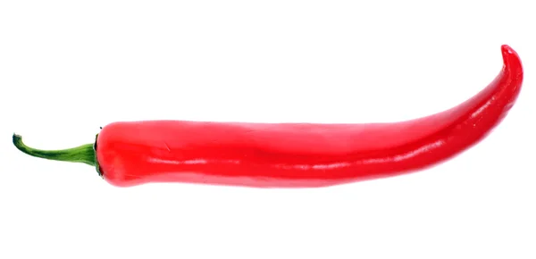 Peperoni rossi caldi isolati su bianco — Foto Stock
