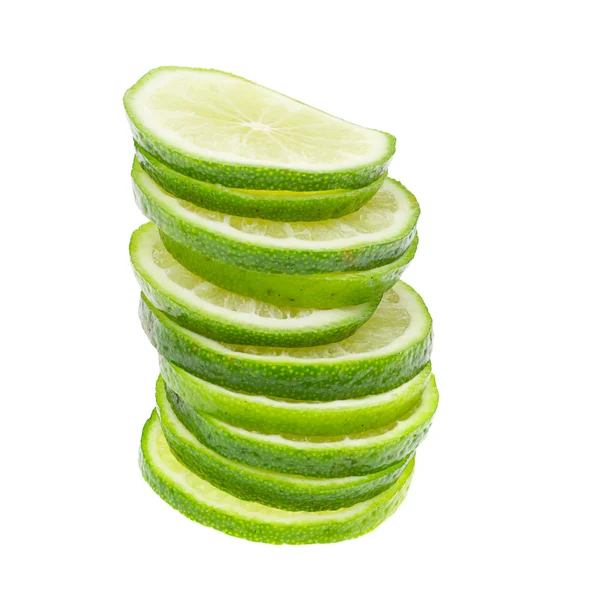 Fresh Ripe Lime, Isolated on White Background. Stock Photo