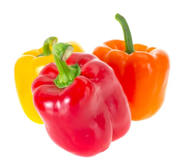 Färgade färska paprika isolerad på vit bakgrund — Stockfoto