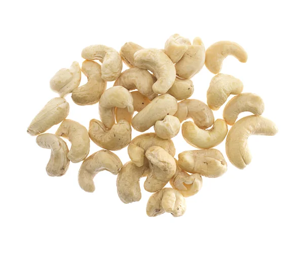 Cashewnoten geïsoleerd op witte achtergrond — Stockfoto