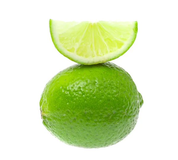 Fresh Ripe Lime, Isolated on White Background. — Stock Photo, Image