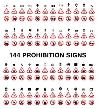 İçki yasağı belirtileri ayarlayın. vektör çizim