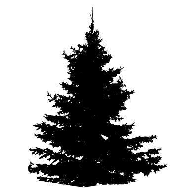 Beyaz backgorund izole ağaç siluet. vecrtor illustrati
