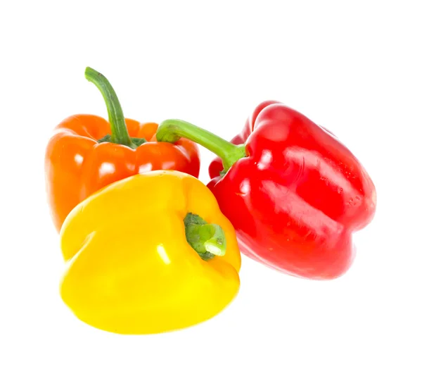 Färgade färska paprika isolerad på vit bakgrund — Stockfoto