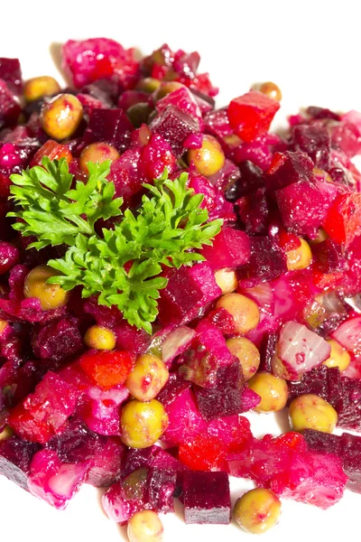 Traditionele Russische salade van rode biet olie en azijn — Stockfoto