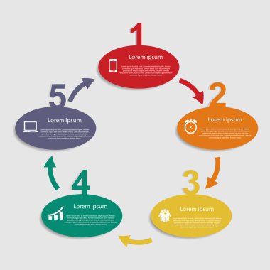 İş Vektörü İllüstrasyonu için Infographic Şablonları.