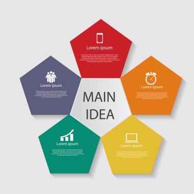 İş Vektörü İllüstrasyonu için Infographic Şablonları.