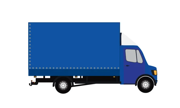 Blue Small truck. Silhouette. Vector Illustration. EPS10. — Stock Vector