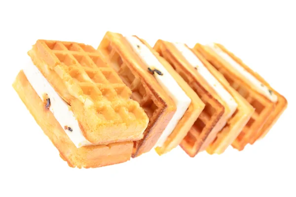 Gebäck Wiener Waffeln isoliert auf dem weißen Hintergrund. — Stockfoto