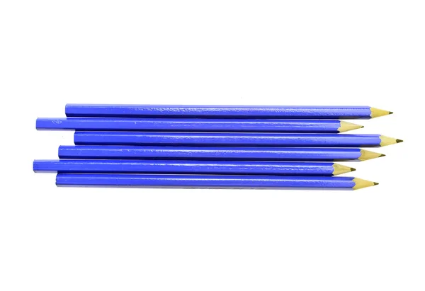 Crayons bleus isolés sur blanc — Photo