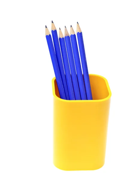Lápis em suporte isolado em branco — Fotografia de Stock