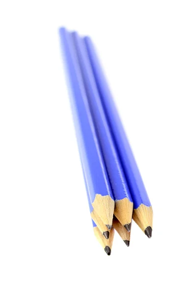 Crayons bleus isolés sur blanc — Photo