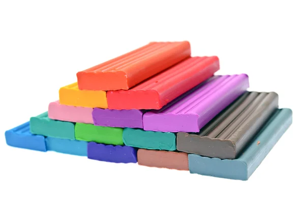 Gekleurde plasticine geïsoleerd op de witte achtergrond — Stockfoto