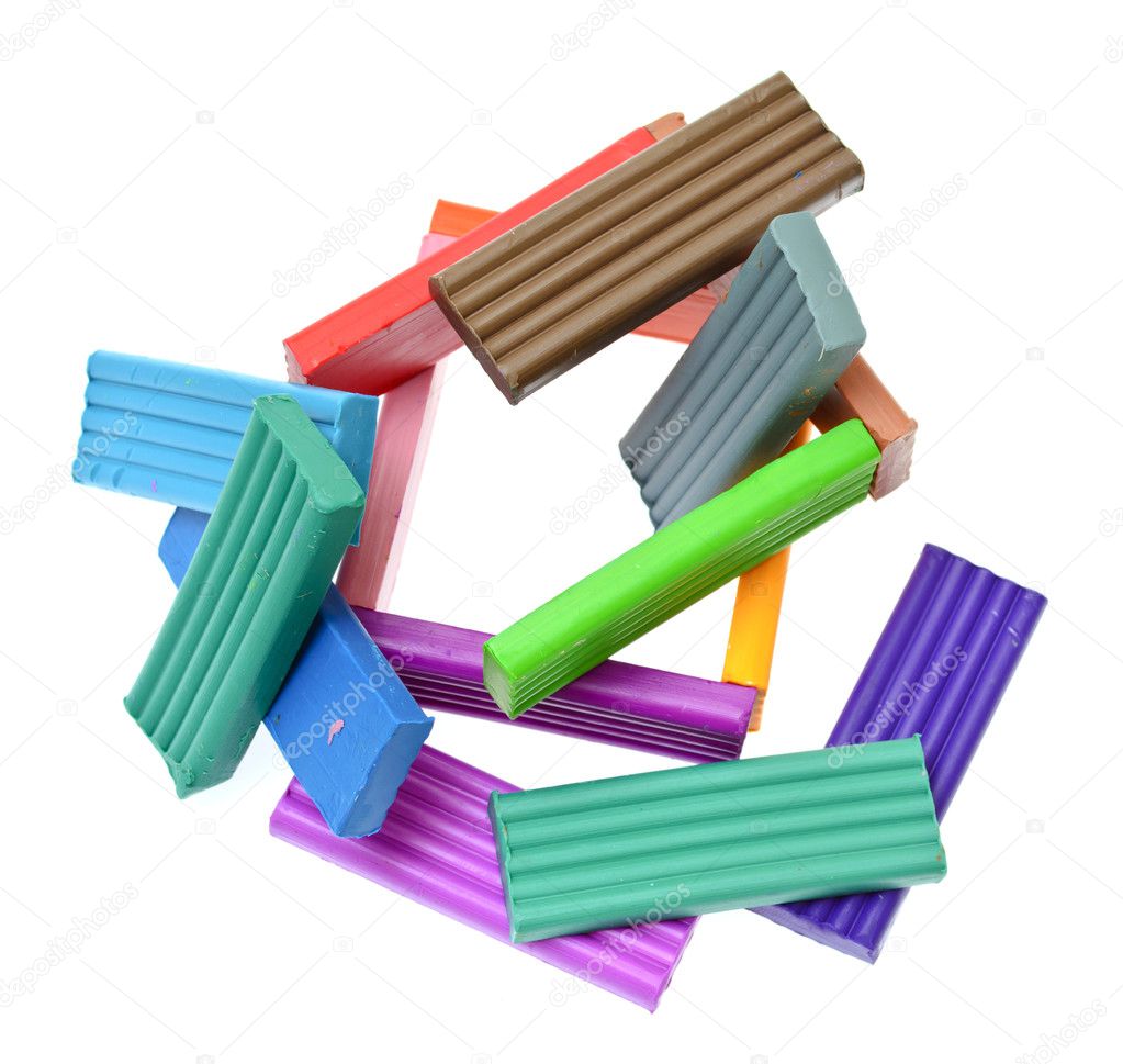 Colored plasticine isolated on the white background