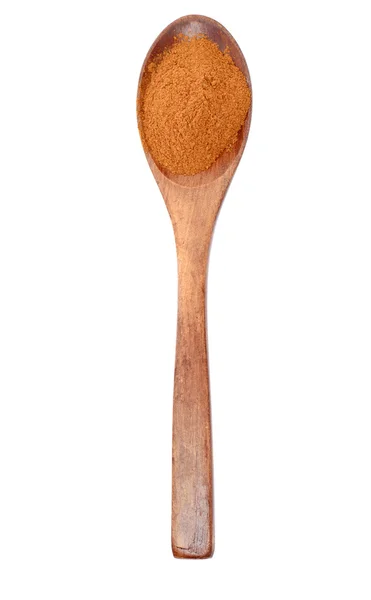 Orange Spice  in Wooden Spoon Isolated on White Background — Stock Photo, Image