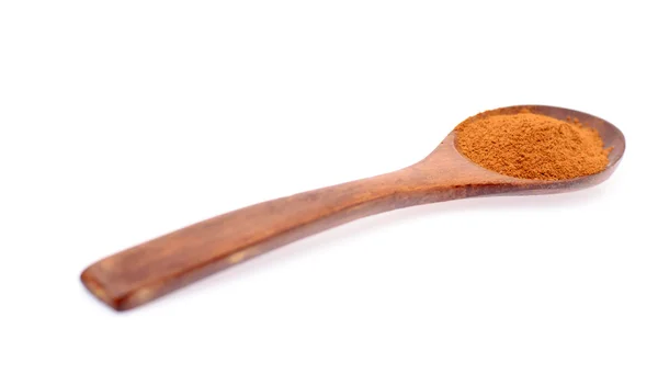 Orange Spice in Wooden Spoon Terisolasi di Latar Belakang Putih — Stok Foto