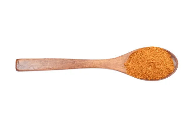 Orange Spice in Wooden Spoon Terisolasi di Latar Belakang Putih — Stok Foto