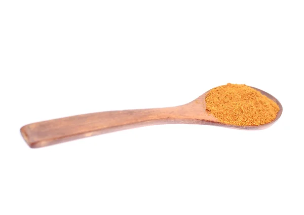 Orange Spice in Wooden Spoon Terisolasi di Latar Belakang Putih — Stok Foto