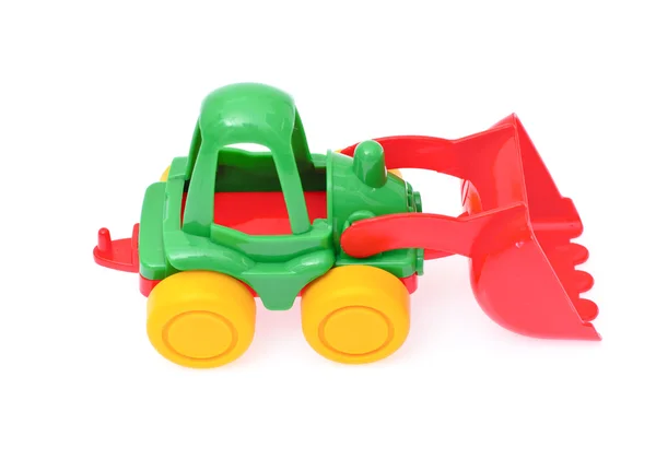 白色背景隔离的玩具拖拉机 — 图库照片