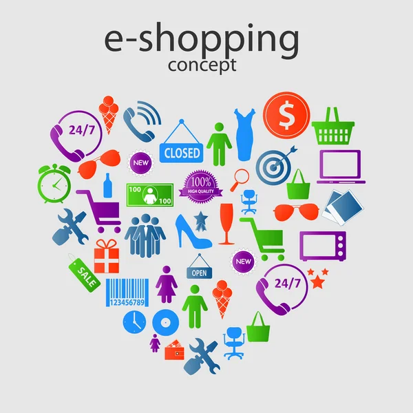 E-shopping-konsept – stockvektor