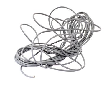 Beyaz arka plan üzerinde izole tel