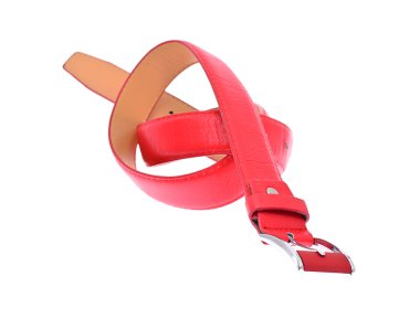 Beyaz arkaplanda izole edilmiş deri kemer