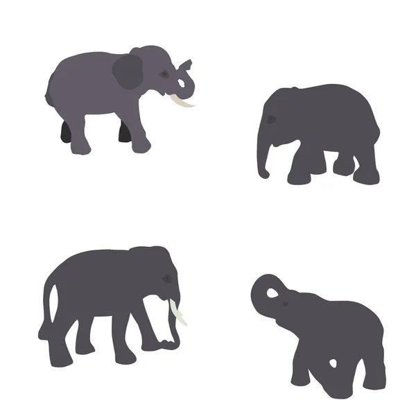 Набор слонов — стоковый вектор