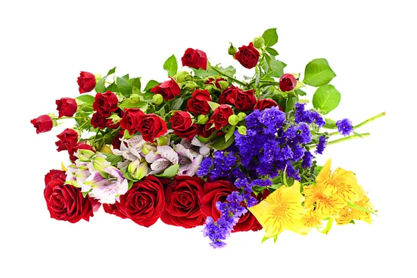 Colorful Flowers Bouquet Isolated on White Background — Stock Photo, Image