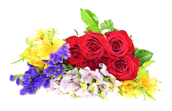 Colorful Flowers Bouquet Isolated on White Background — Stock Photo, Image