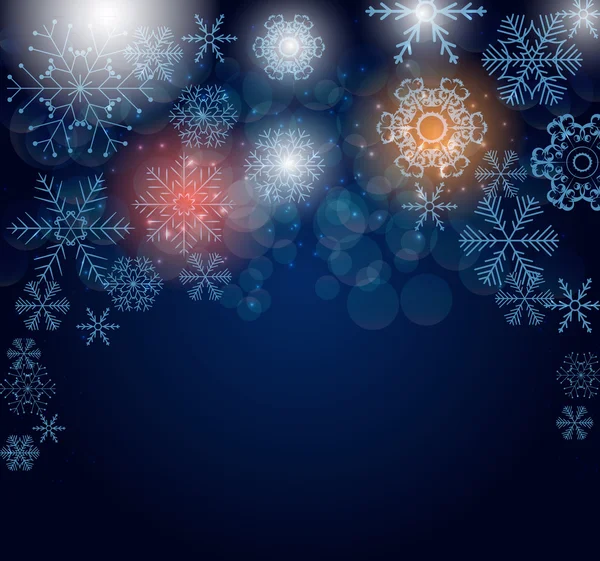 Illustration vectorielle de fond des flocons de neige Noël — Image vectorielle