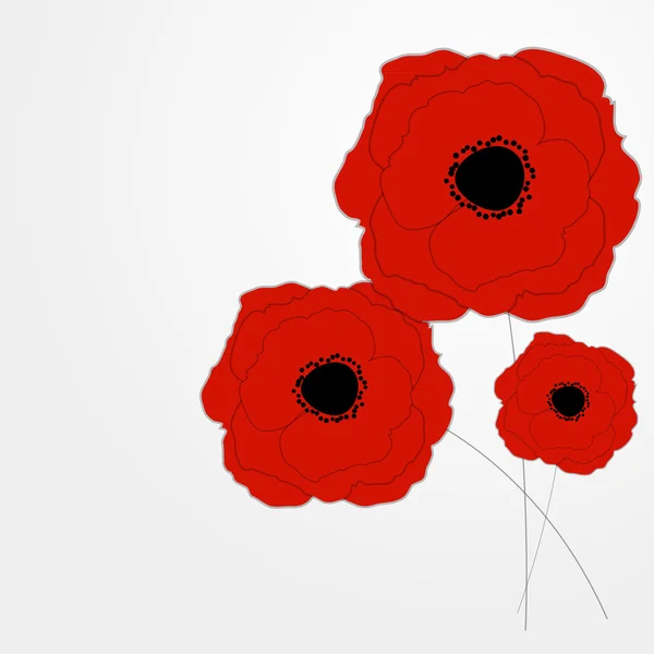 Coquelicots rouges Fond d'écran Illustration vectorielle — Image vectorielle