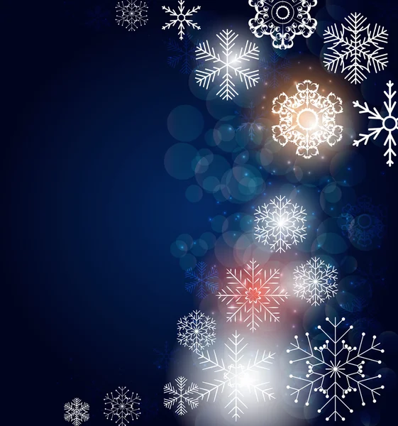 Navidad copos de nieve fondo vector ilustración — Archivo Imágenes Vectoriales