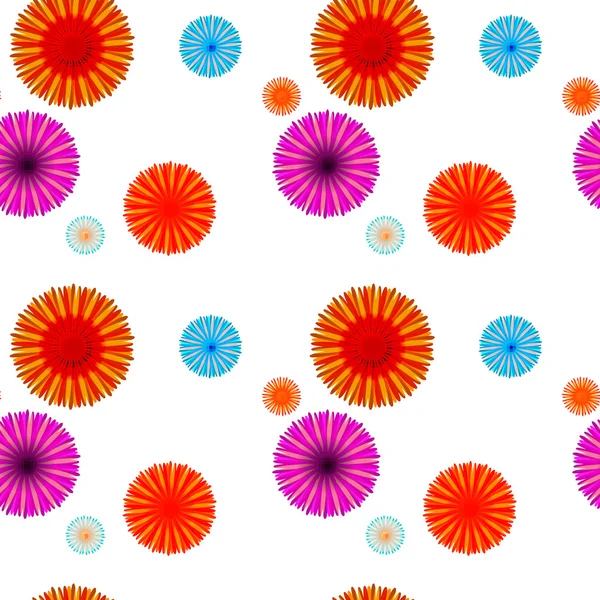 Abstract Colorful Background with Flowers. Seamless Pattern. Vec — Stock Vector