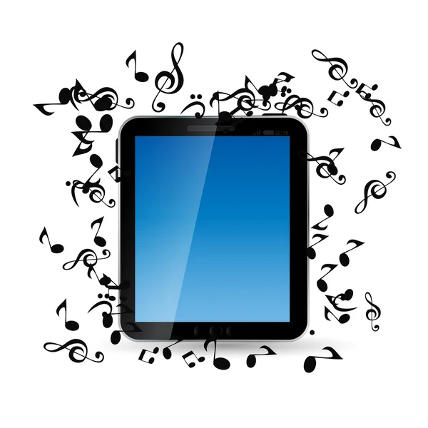 Illustration vectorielle de téléphone portable musique . — Image vectorielle