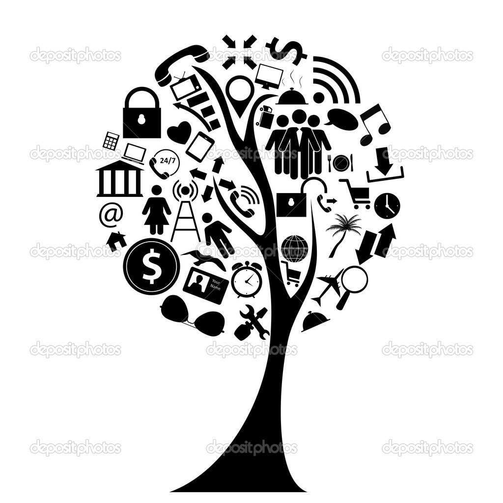 Tree of Social Media Concept Vector Illustration.