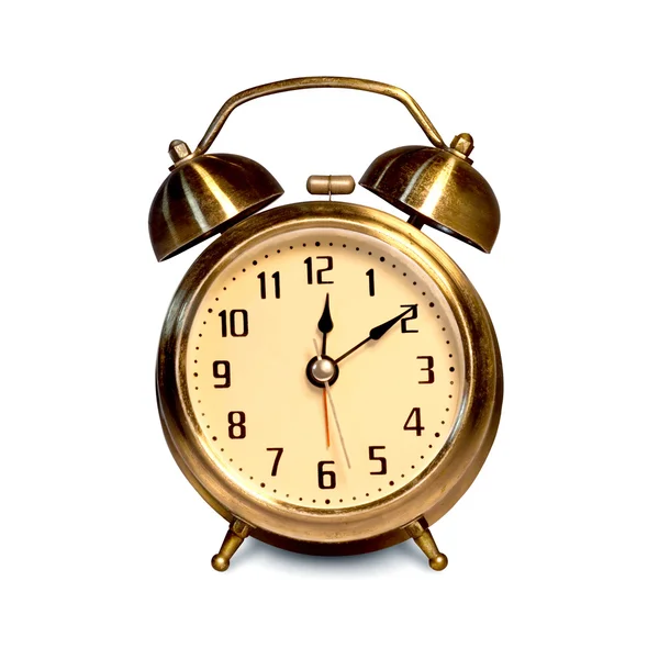 Relógio de alarme vintage isolado — Fotografia de Stock