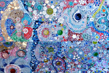 Renkli cam mozaik sanat ve soyut duvar arkaplanı