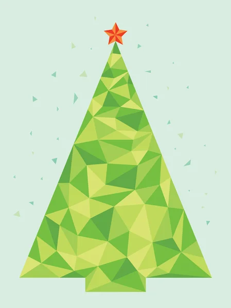 Arbre de Noël abstrait de cristal graphique — Image vectorielle