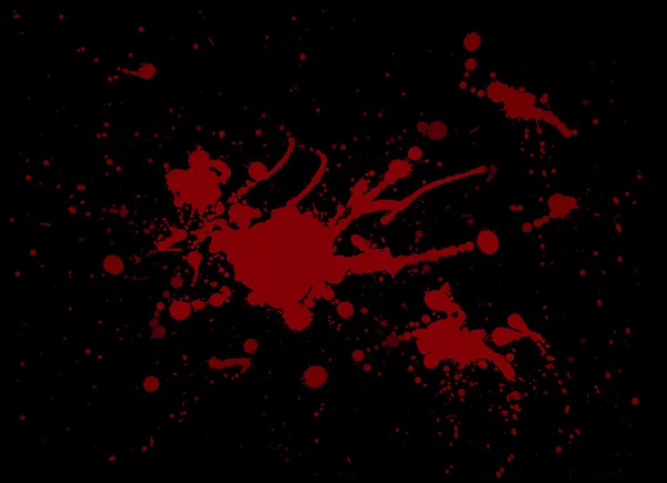 Red blood splash painting on Black — Stock Photo, Image