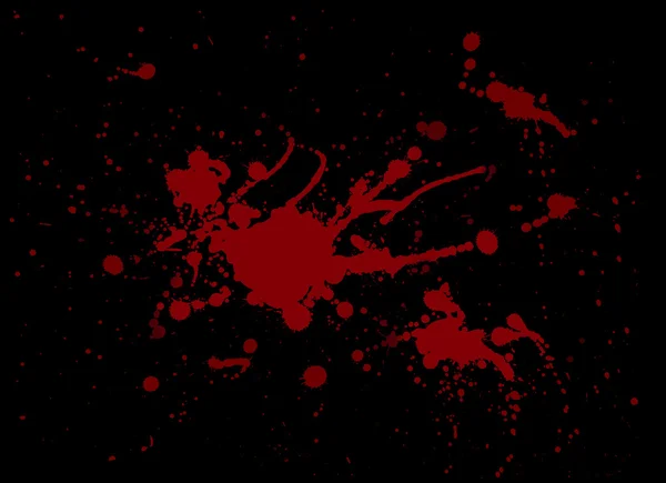 Piros vér splash festés fekete — Stock Fotó
