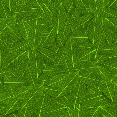 Green transparent leaf pattern clipart