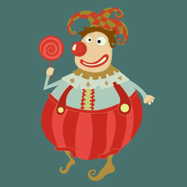 Buffo clown vettoriale arte-illustrazione — Vettoriale Stock