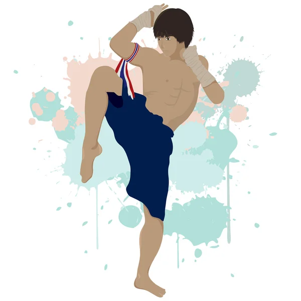 Thaiboksing Muay Thai – stockvektor