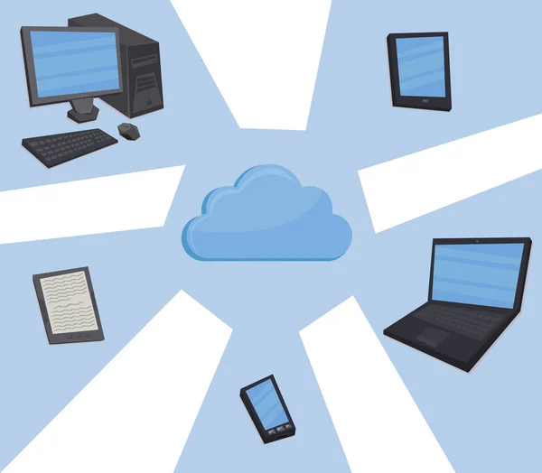 Cloud computing balken — Stockvector