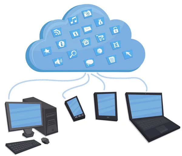 Medios en nube — Archivo Imágenes Vectoriales