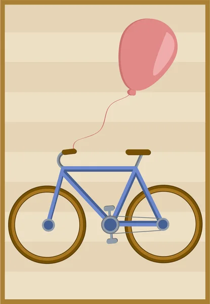 Bicycle and balloon — Stock Vector