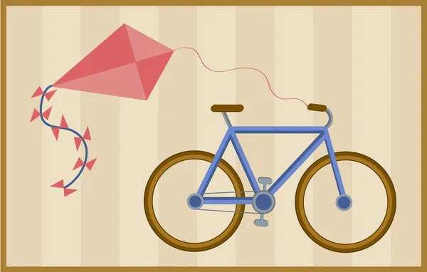 Bicycle and kite — Stock Vector