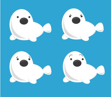 farklı duygusal durumu ile dört seals