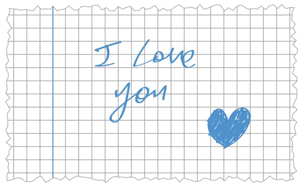 Écrire à la main je t'aime — Image vectorielle