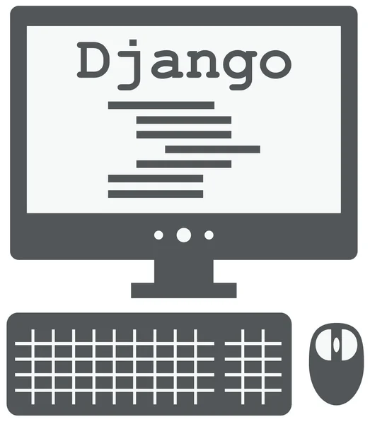 kişisel bilgisayar ekranında django koduyla vektör simgesi,